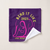 Personnalisable "Plier comme 2025" Yoga Cat (Gant de toilette)