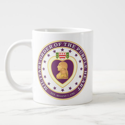 Personnalisable "PURPLE HEART" Mug de café géant (Gauche)
