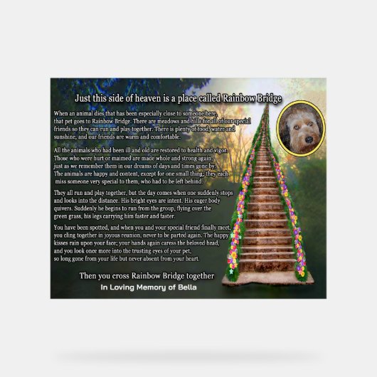 Personnalisable Rainbow Bridge Pet Memorial (Recto)