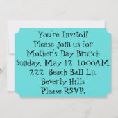 Personnalisable Retro Invitations Fête des Mères (Dos)