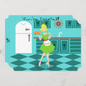 Personnalisable Retro Invitations Fête des Mères (Devant / Derrière)