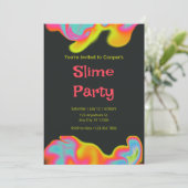 Personnalisable Slime Anniversaire Fête Invitation (Debout devant)