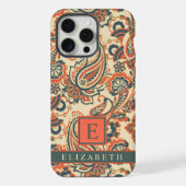 Personnalisable Turquoise Rose Peach Orange Paisle (Verso)