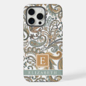 Personnalisable White Gold Grey Blue Paisley (Verso)