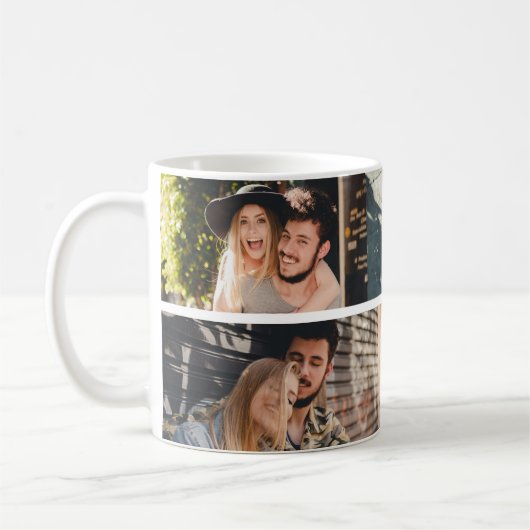 personnalisation 4 photo collage tasse de café (Gauche)