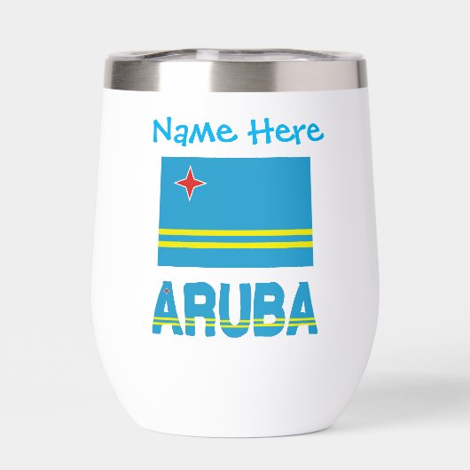 Personnalisation bleue du drapeau d'Aruba et d'Aru (Arrière)