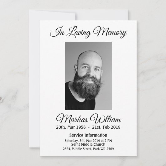 Personnalisation de votre invitation commémorative (Devant)