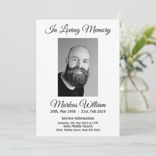 Personnalisation de votre invitation commémorative (Debout devant)