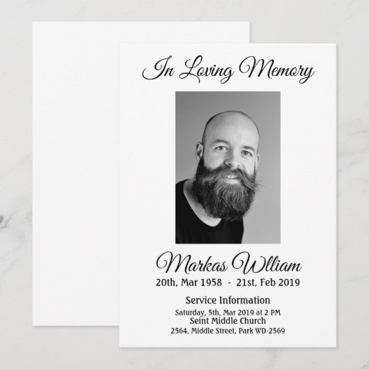 Personnalisation de votre invitation commémorative (Devant / Derrière)