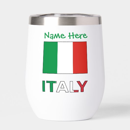 Personnalisation verte du drapeau italien en Itali (Arrière)