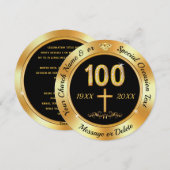 Personnalisé, 100 ans d'église, Invitations (Devant / Derrière)