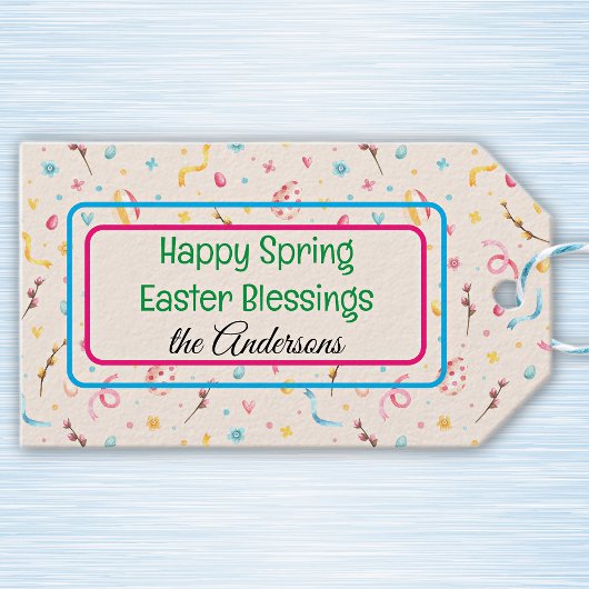 Personnalisé (10) Étiquettes Cadeaux Printemps-Pâq