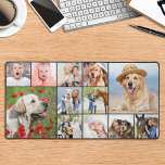 Personnalisé 12 Photo Collage Moderne Simple<br><div class="desc">Ce tapis de bureau est doté d'un collage photo personnalisable, parfait pour présenter vos photos préférées de famille, d'animaux de compagnie, d'amis ou de grands-parents. Le design moderne et mignon est idéal pour les amoureux de les chiens, les familles et les amis, ou toute personne qui cherche un accessoire de...</div>