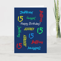 Personnalisé 15e carte d'anniversaire N'importe qu