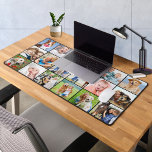 Personnalisé 18 Photo Collage Moderne Simple<br><div class="desc">Ce tapis de bureau est doté d'un collage photo personnalisable, parfait pour présenter vos photos préférées de famille, d'animaux de compagnie, d'amis ou de grands-parents. Le design moderne et mignon est idéal pour les amoureux de les chiens, les familles et les amis, ou toute personne qui cherche un accessoire de...</div>