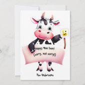 Personnalisé #1 Papa plaisanter Funny Vache Carte (Dos)