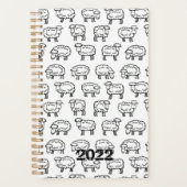 Personnalisé 2022 Mignons moutons non daté mensuel (Devant)