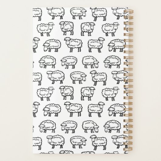 Personnalisé 2022 Mignons moutons non daté mensuel (Dos)