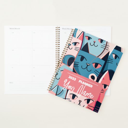 Personnalisé 2023 Cat Mom Planner (Devant avec enveloppe)