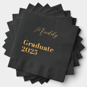 Personnalisé 2025 Graduation Napkins Gold