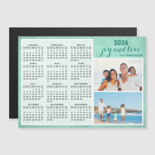 Personnalisé 2025 Magnet Calendar Family Photo Gre