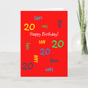 Personnalisé 20e carte d'anniversaire N'importe qu