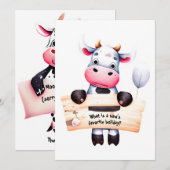 Personnalisé #2 Papa plaisanter Funny Vache Carte  (Devant / Derrière)