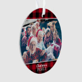 Personnalisé 2 Photo Rustique Rouge Buffalo Plaid (devant)