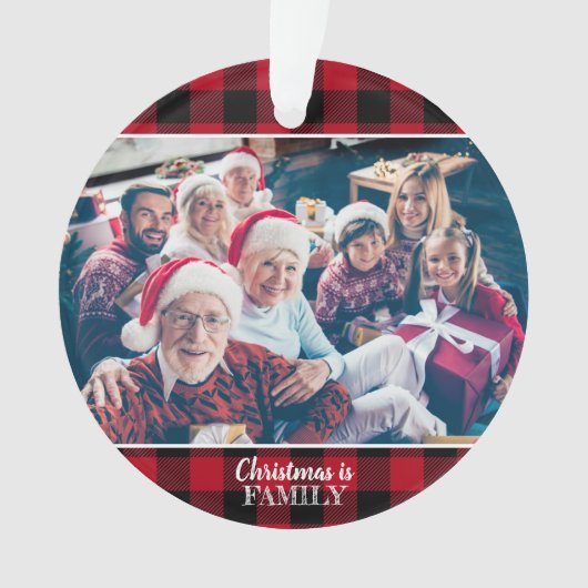 Personnalisé 2 Photo Rustique Rouge Buffalo Plaid (devant)