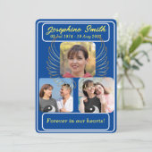 Personnalisé 3 Photos Funeral Memorial Invitation (Debout devant)