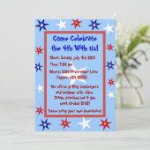 Personnalisé 4 juillet Invitation du parti (Debout devant)