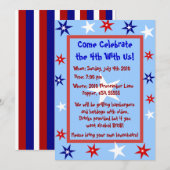 Personnalisé 4 juillet Invitation du parti (Devant / Derrière)