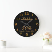 PERSONNALISÉ 50e anniversaire Horloge Changer noir (Maison)