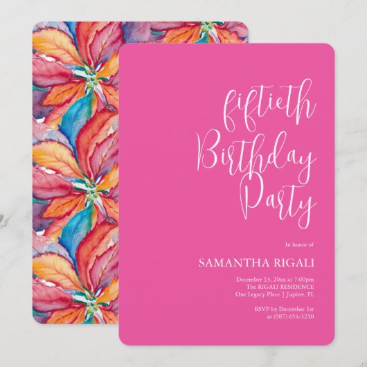 Personnalisé 50e anniversaire Invitations de la fê (Devant / Derrière)