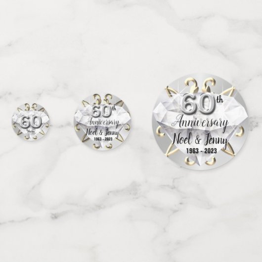Personnalisé 60e anniversaire de diamant Confetti (Derrière)