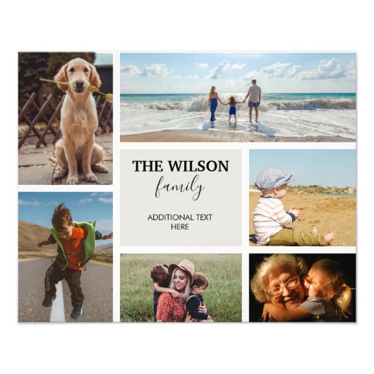Personnalisé 6 Photo Famille Souvenirs Collage (Devant)