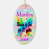 PERSONNALISÉ 80E ANNIVERSAIRE ORNEMENT DE BUTTERFL (Droite)