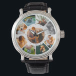 Personnalisé 9 photos arrondies montre poignet<br><div class="desc">Montre poignet avec 9 photos arrondies changeables. Idéal pour la famille de donner comme un cadeau.</div>