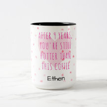 Personnalisé 9e anniversaire drôle couple Mug