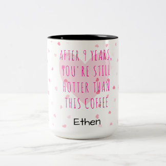 Personnalisé 9e anniversaire drôle couple Mug