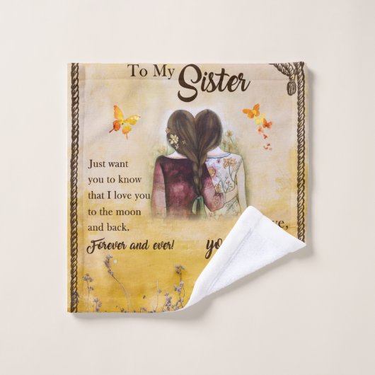Personnalisé à la couverture de ma soeur (Gant de toilette)
