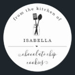 Personnalisé à partir de la cuisine de Sticker<br><div class="desc">Personnalisé de la cuisine de Sticker - Un sceau merveilleusement simple et mignon pour l'emballage de votre bien cuit.</div>