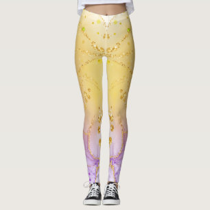 Personnalisé Abstrait Golden Purple Chic Legging