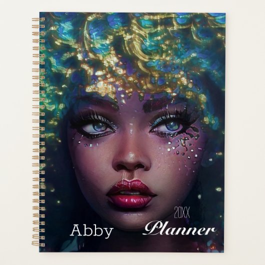 Personnalisé Africain Américain Femme Planner (Devant)