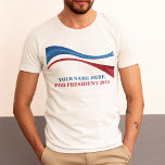 Personnalisé Ajouter votre propre candidat à la pr<br><div class="desc">Customisez vos T-shirts tricolores de campagne politique en ajoutant votre propre nom ou un autre politicien sous ce drapeau artistique américain en rouge,  blanc et bleu. Ajoutez un nom personnalisé pour président en 2024.</div>