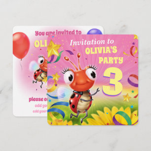 Personnalisé Anniversaire Fête invitation fille 3