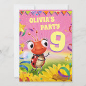 Personnalisé Anniversaire Fête invitation fille 9a (Devant)