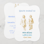 Personnalisé Anniversaire Invitation main dans la (Devant / Derrière)