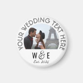 Personnalisé Art Déco Texte Photo Magnet Mariage F (Devant)