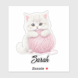 Personnalisé Autocollant de jeu de laine de chat